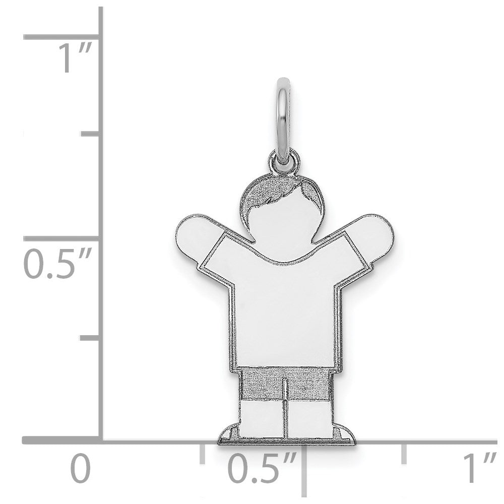 Sterling Silver Rhodium Plated Kid Charm