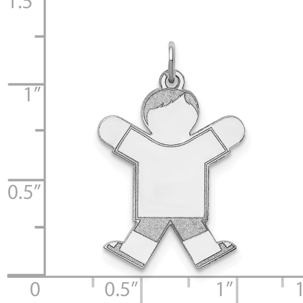 Sterling Silver Rhodium Plated Kid Charm