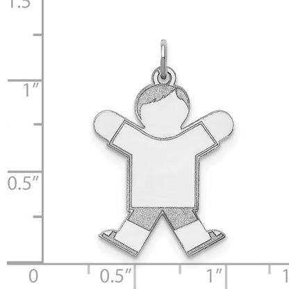 Sterling Silver Rhodium Plated Kid Charm