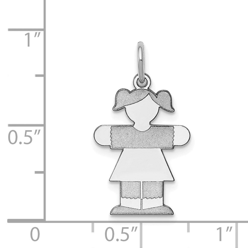 Sterling Silver Rhodium Plated Kid Charm