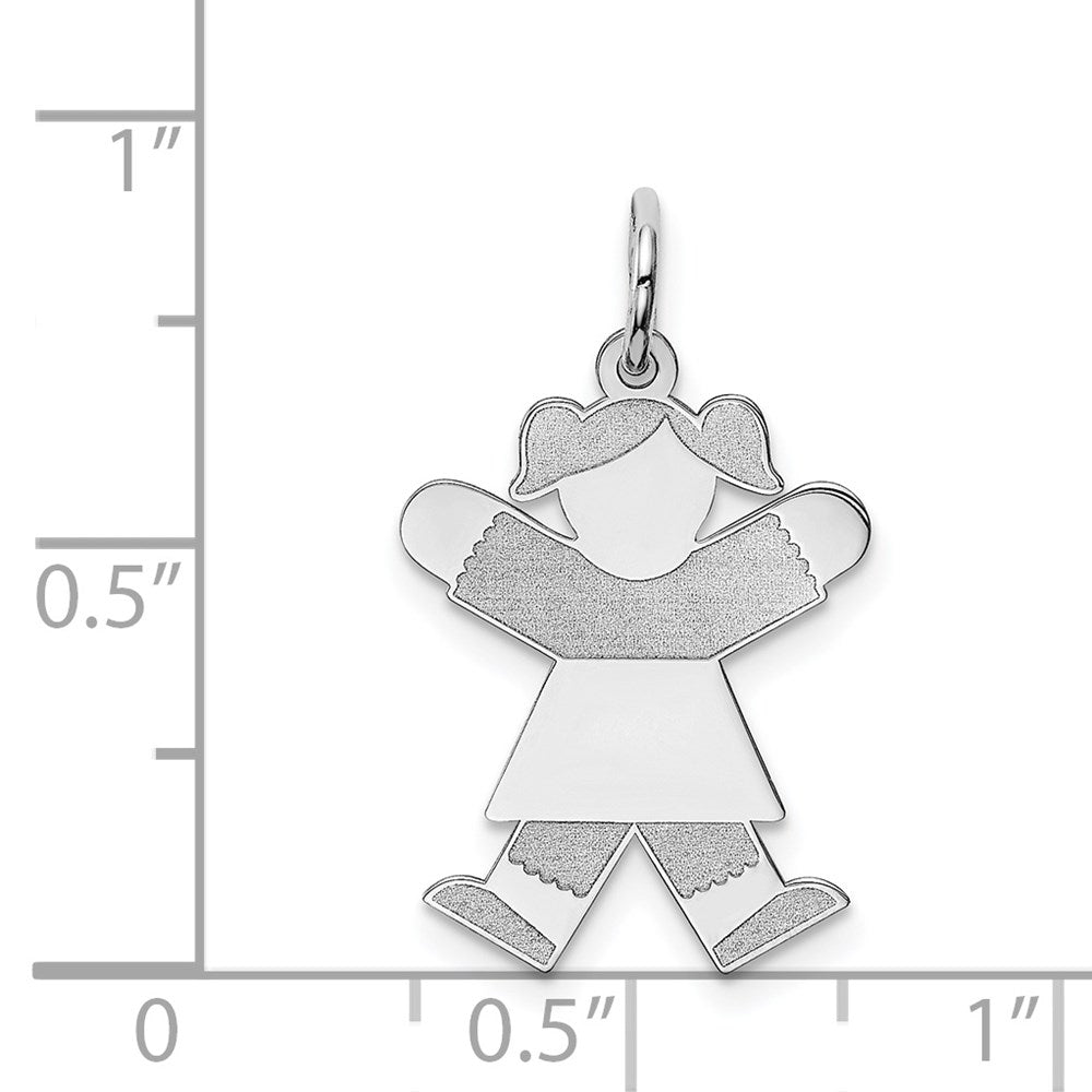 Sterling Silver Rhodium Plated Kid Charm