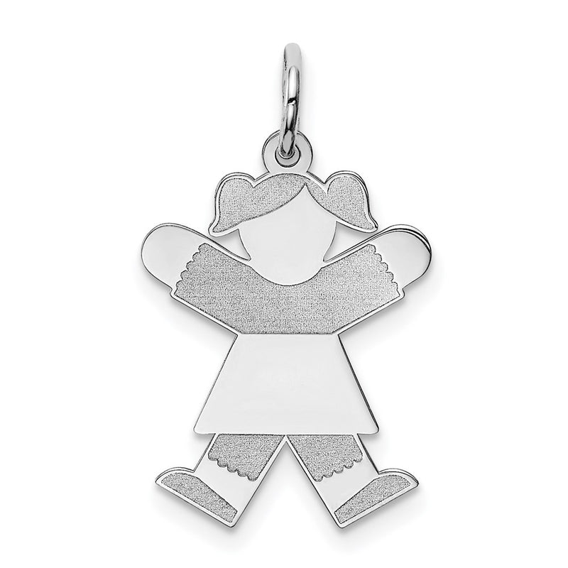 Sterling Silver Rhodium Plated Kid Charm