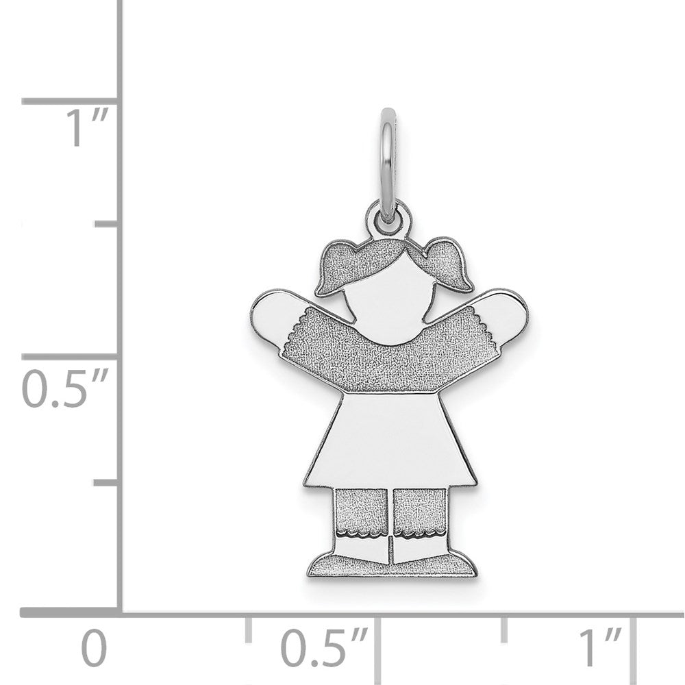 Sterling Silver Rhodium Plated Kid Charm