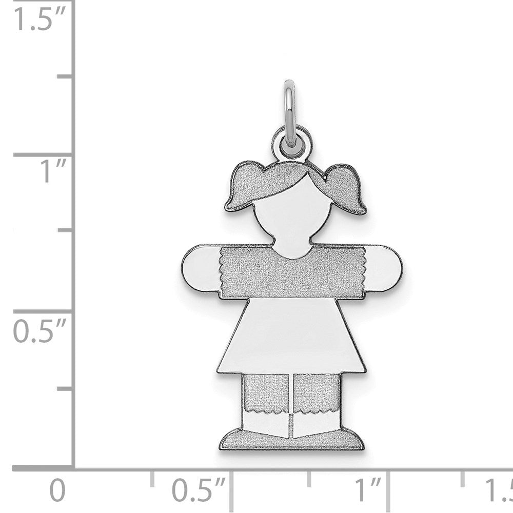 Sterling Silver Rhodium Plated Kid Charm