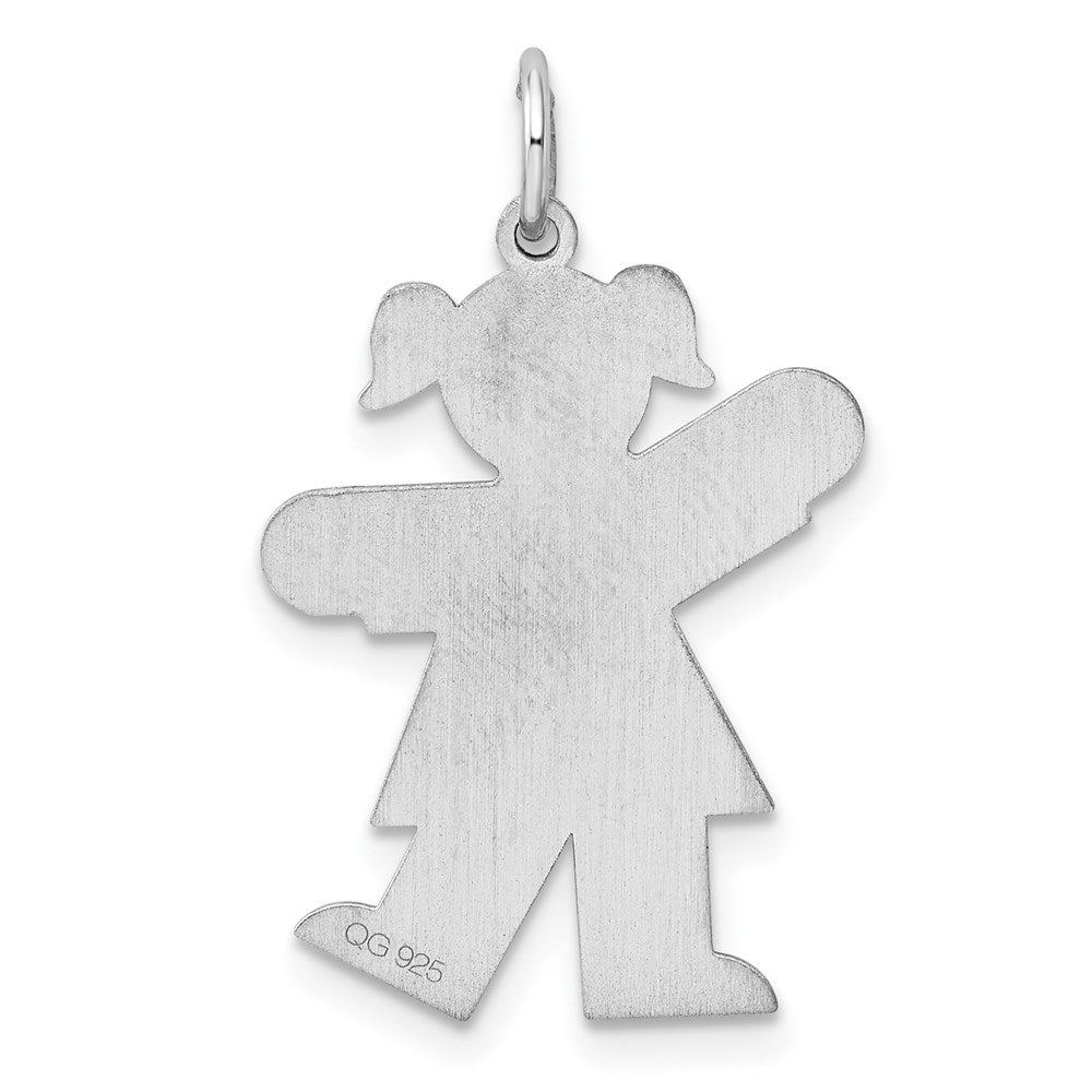 Sterling Silver Rhodium Plated Kid Charm