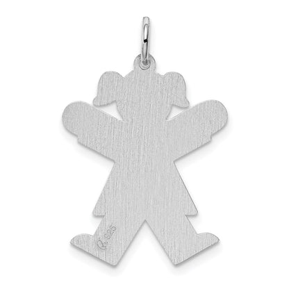 Sterling Silver Rhodium Plated Kid Charm