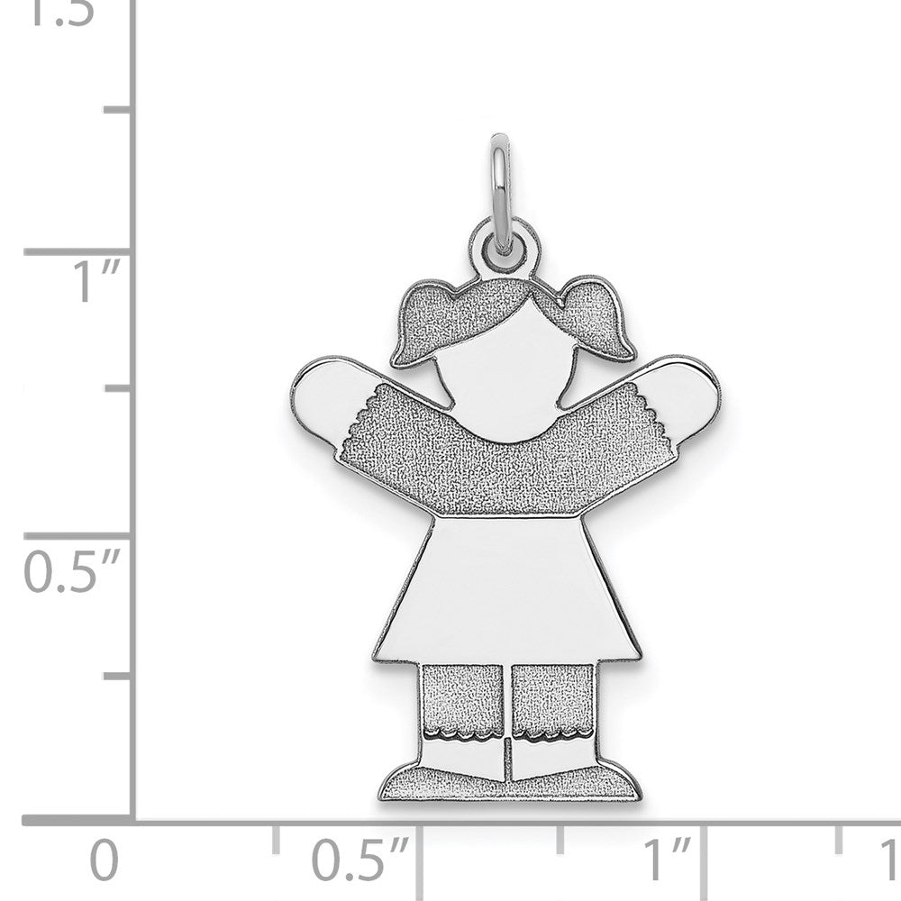 Sterling Silver Rhodium Plated Kid Charm