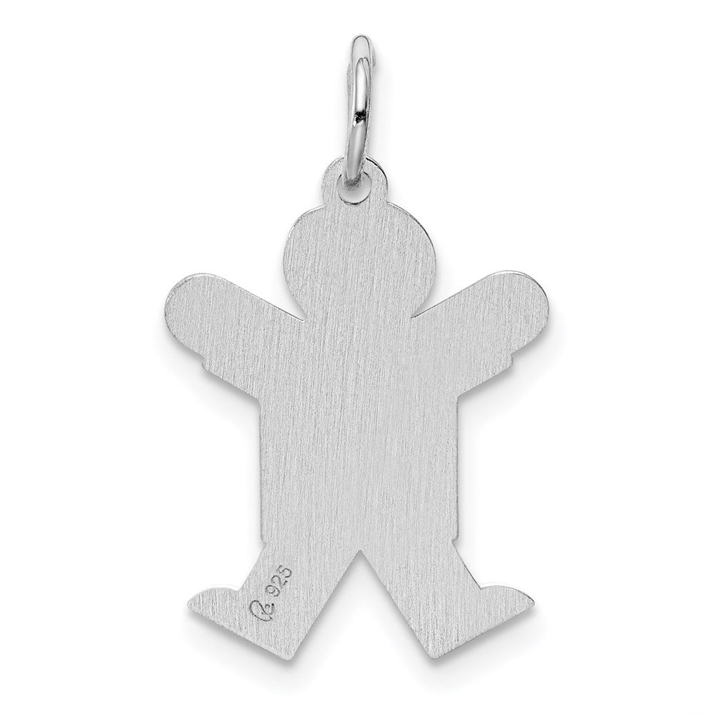 Sterling Silver Rhodium Plated Kid Charm