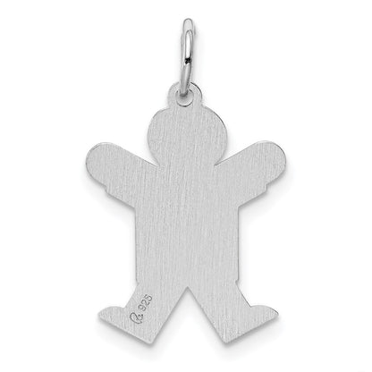 Sterling Silver Rhodium Plated Kid Charm
