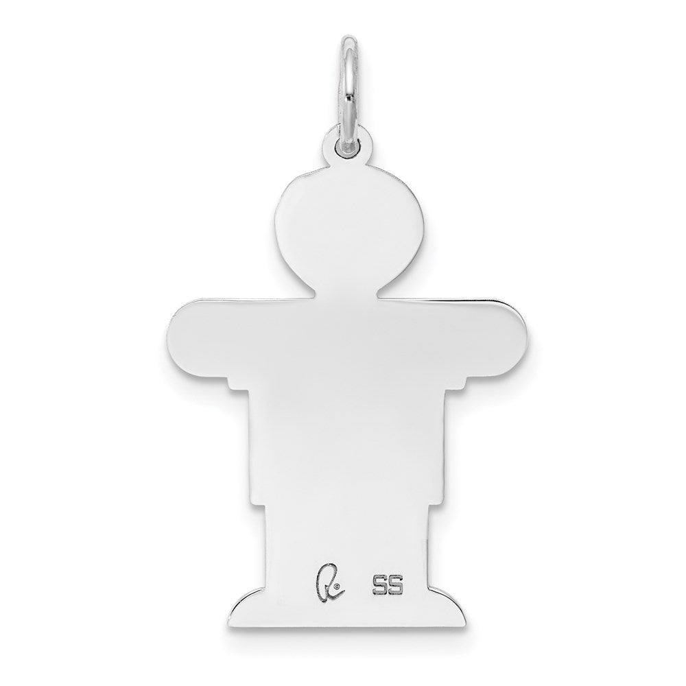 Sterling Silver Rhodium Plated Kid Charm