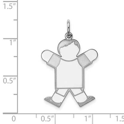 Sterling Silver Rhodium Plated Kid Charm
