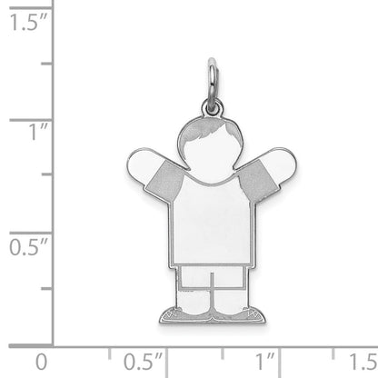 Sterling Silver Rhodium Plated Kid Charm