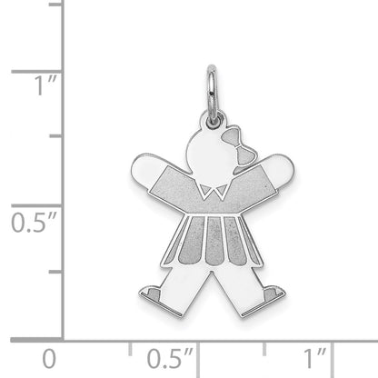 Sterling Silver Rhodium Plated Kid Charm