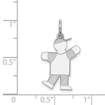 Sterling Silver Rhodium Plated Kid Charm
