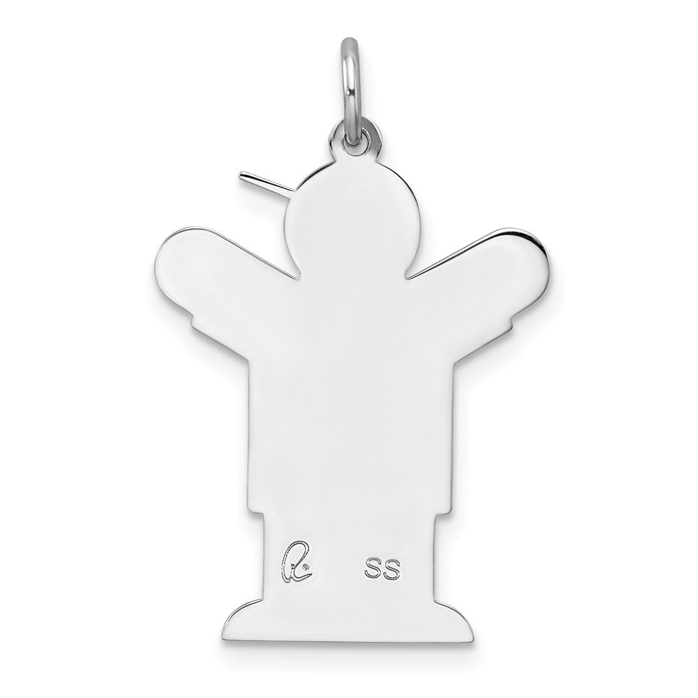 Sterling Silver Rhodium Plated Kid Charm
