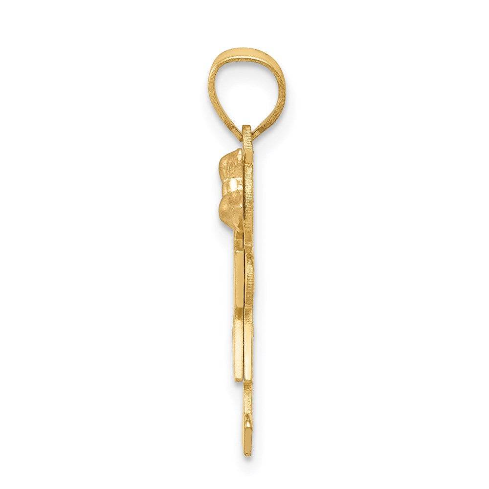 14k Two tone A Diamond kid pendant