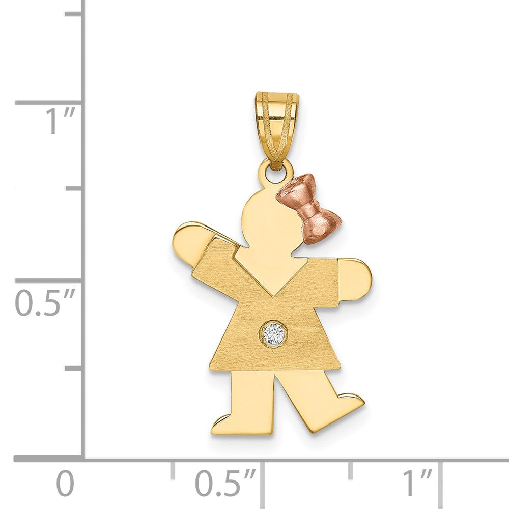 14k Two tone VS Diamond kid pendant