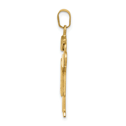 14k Two tone VS Diamond kid pendant