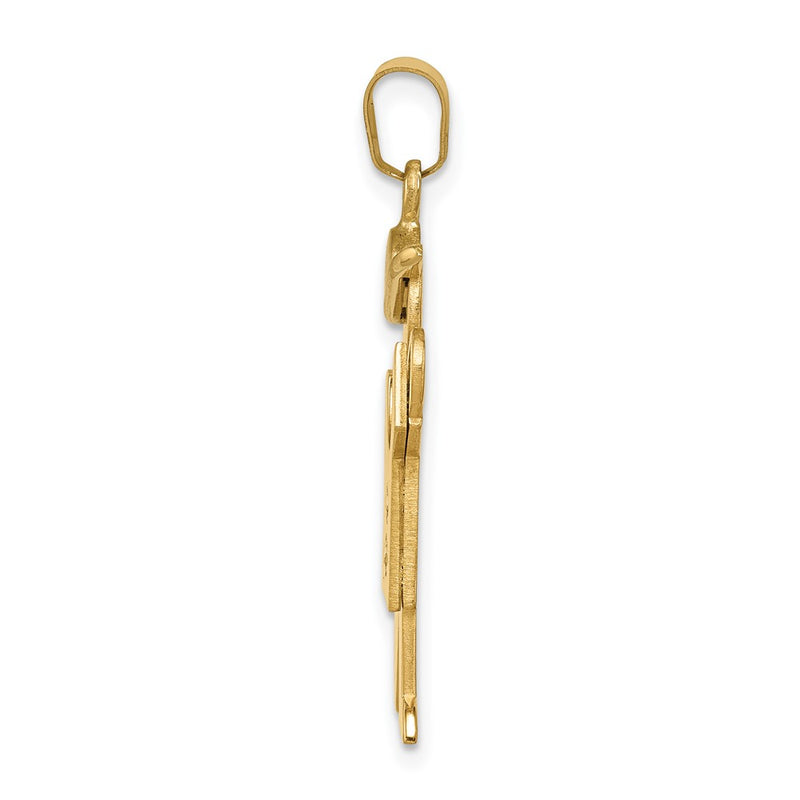14k Two tone A Diamond kid pendant