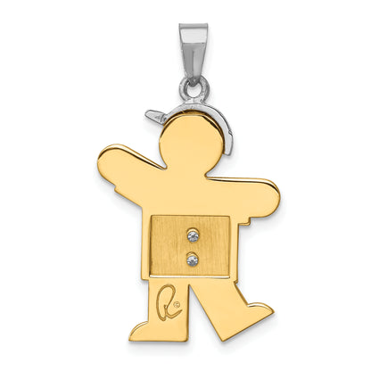 14k Two tone VS Diamond kid pendant