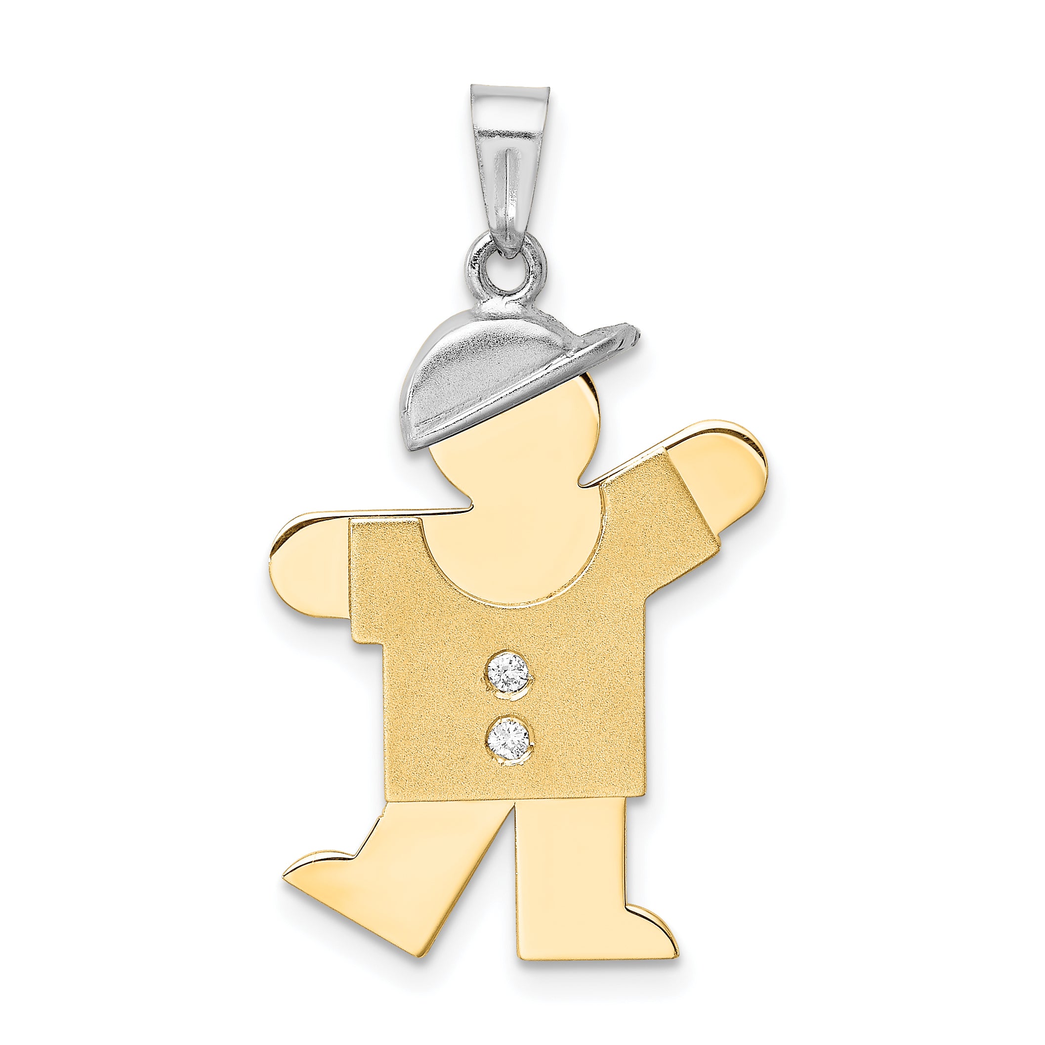 14k Two tone VS Diamond kid pendant