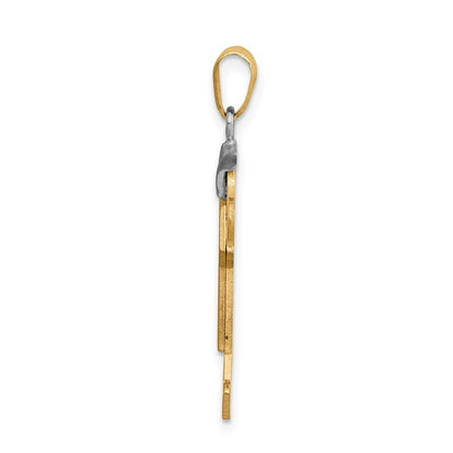 14k Two tone AAA Diamond kid pendant