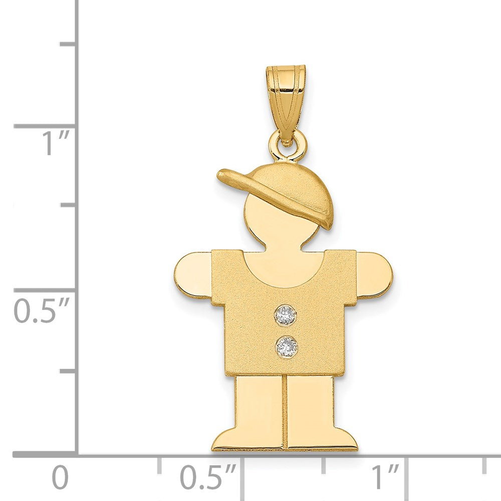 14k AAA Diamond kid pendant