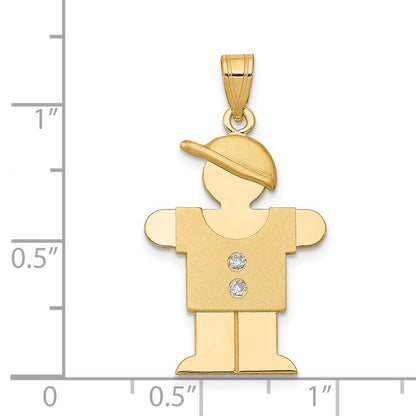 14k AAA Diamond kid pendant