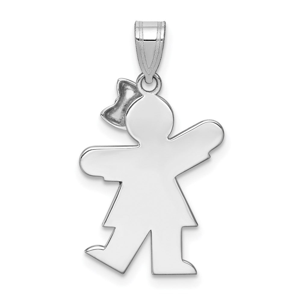 14k White Gold AAA Diamond kid pendant