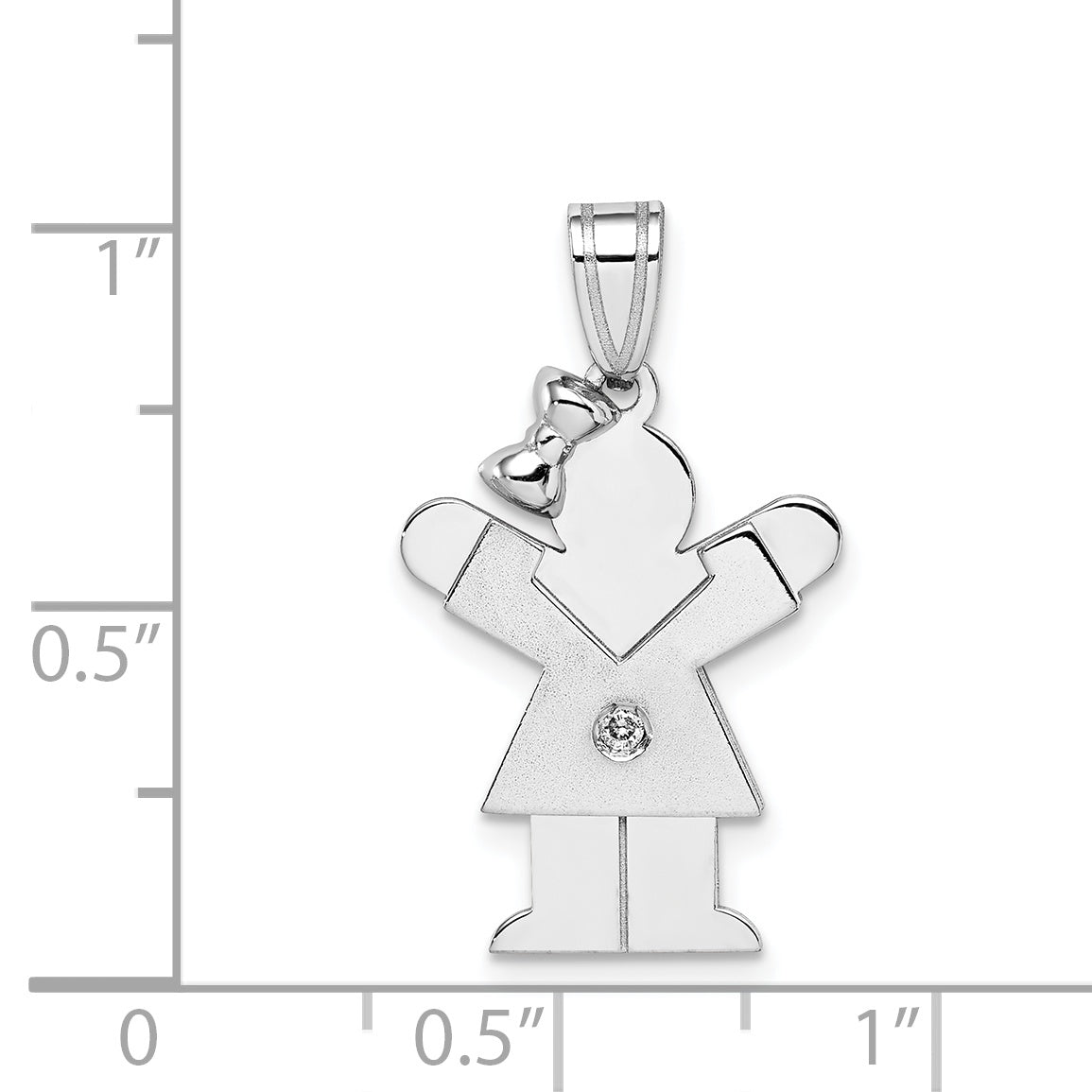 14k White Gold VS Diamond kid pendant