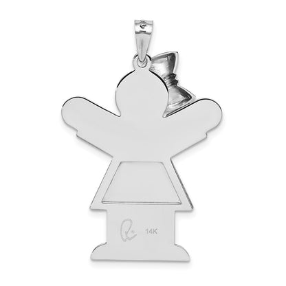 14k White Gold VS Diamond kid pendant