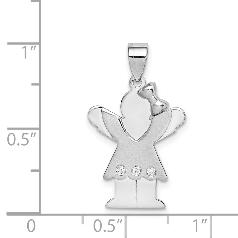 14k White Gold VS Diamond kid pendant
