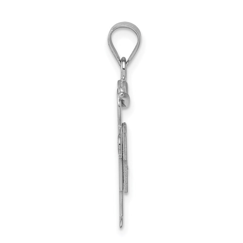 14k White Gold A Diamond kid pendant