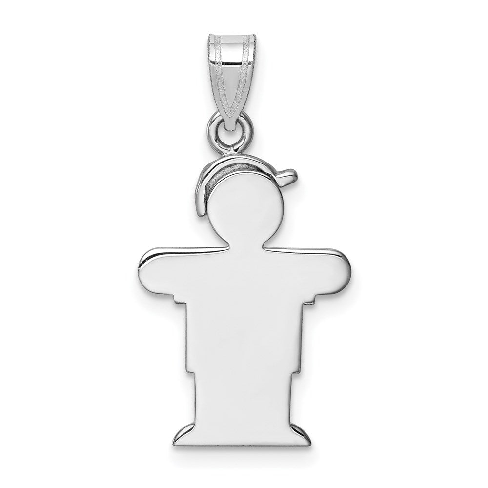 14k White Gold A Diamond kid pendant