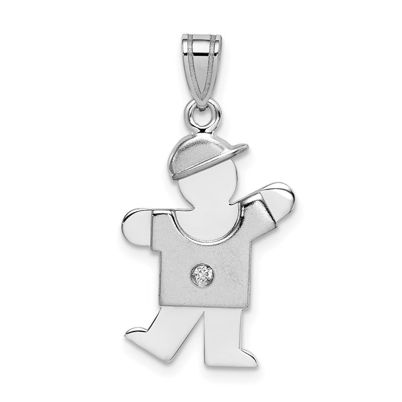 14k White Gold VS Diamond kid pendant