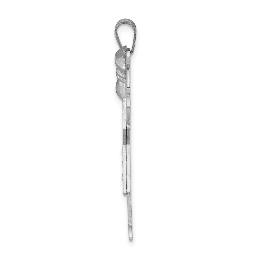 14k White Gold AA Diamond Kid Pendant