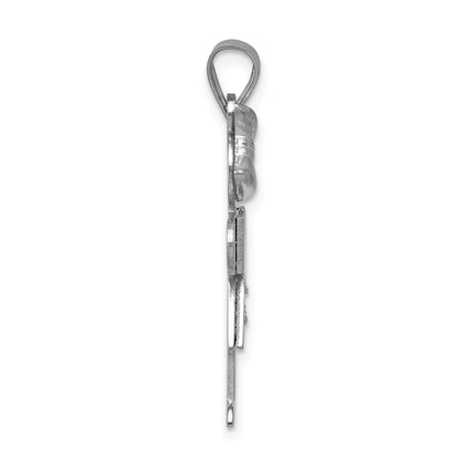 14k White Gold AA Diamond Kid Pendant
