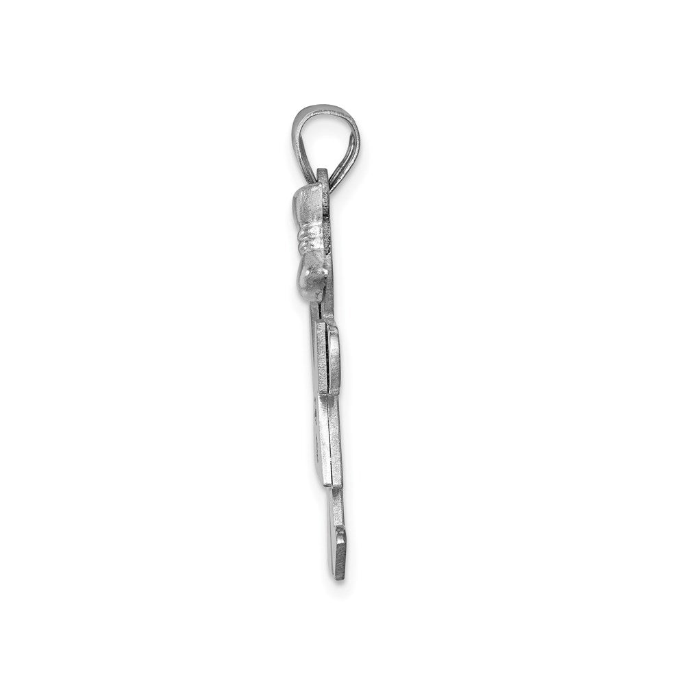 14k White Gold A Diamond kid pendant