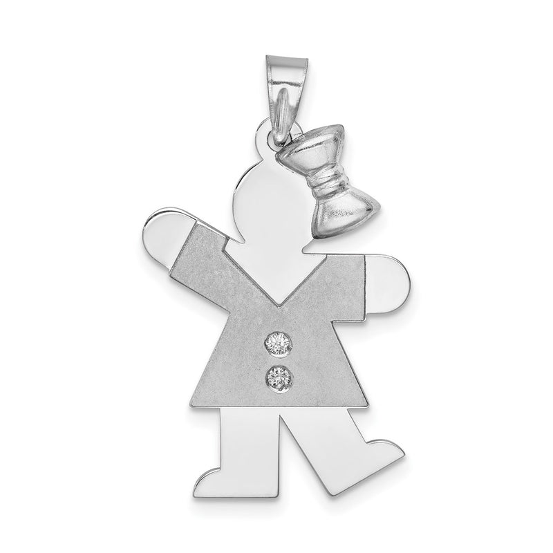 14k White Gold VS Diamond kid pendant
