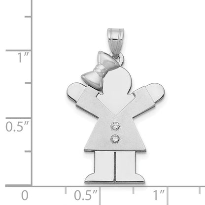 14k White Gold VS Diamond kid pendant