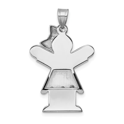 14k White Gold A Diamond kid pendant