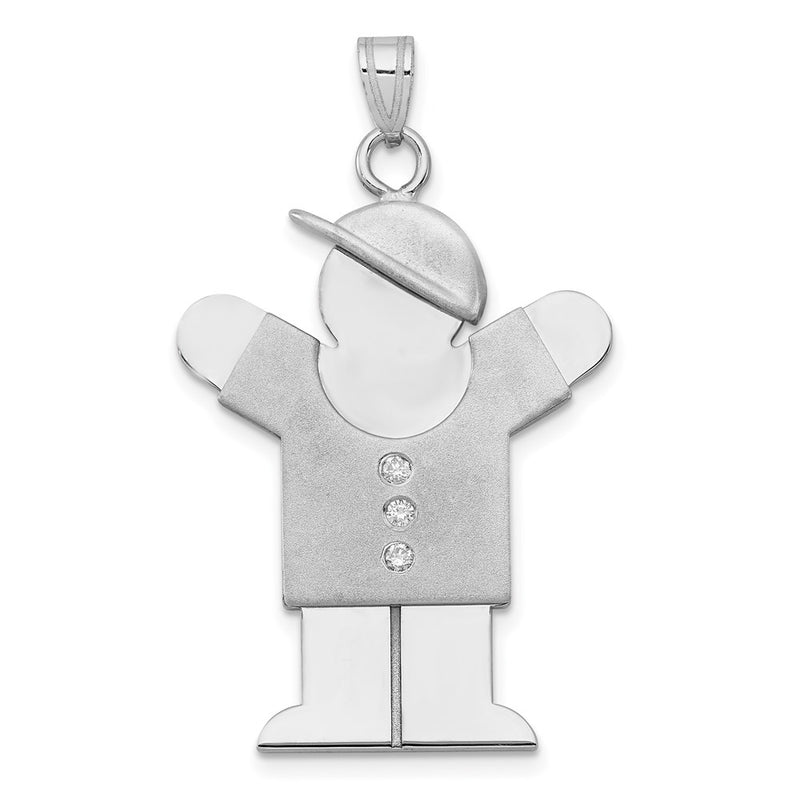 14k White Gold VS Diamond kid pendant