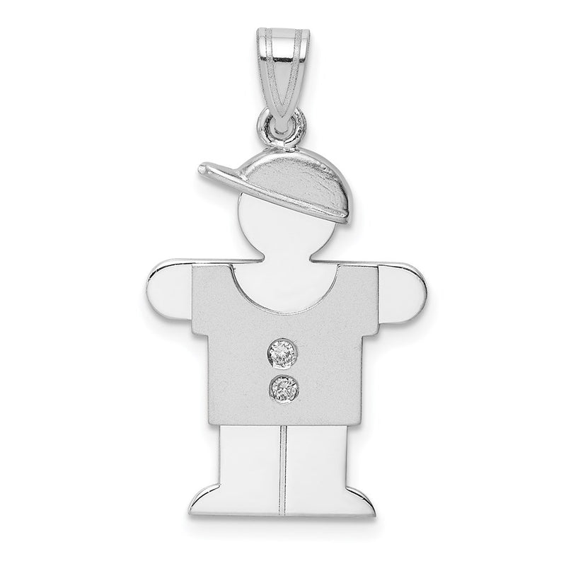 14k White Gold VS Diamond kid pendant
