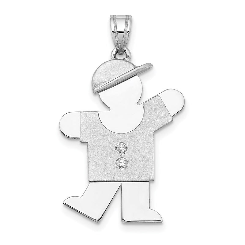 14k White Gold VS Diamond kid pendant
