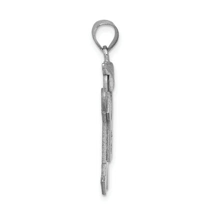 14k White Gold A Diamond kid pendant