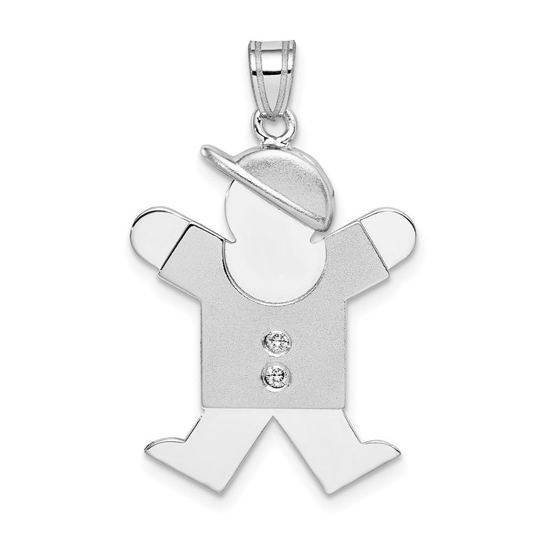 14k White Gold VS Diamond kid pendant