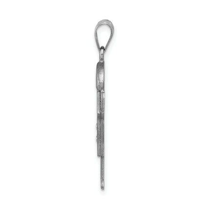 14k White Gold A Diamond kid pendant