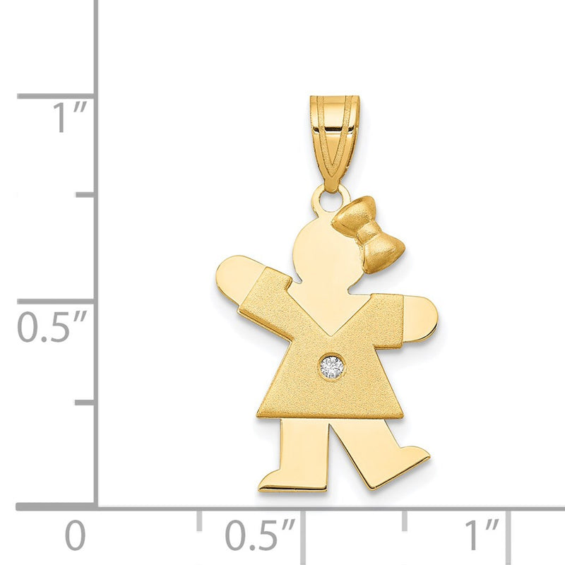 14k AAA Diamond kid pendant