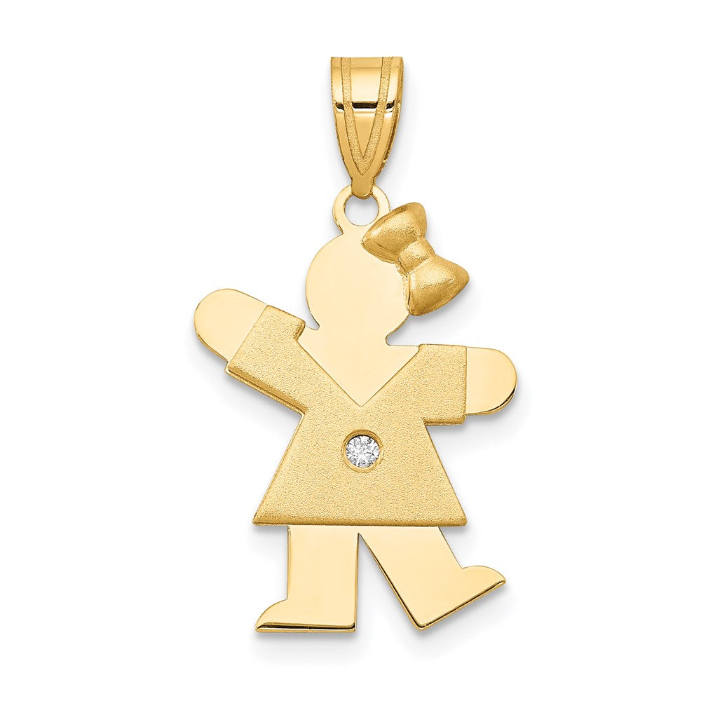 14k AAA Diamond kid pendant