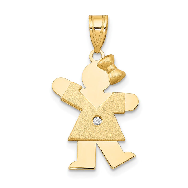 14k A Diamond kid pendant